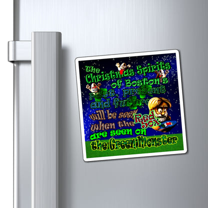 christmas spirits of boston - Magnets - ('snoops' background)