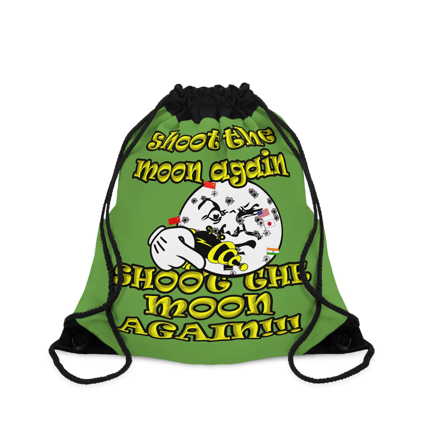 shoot the moon again - Drawstring Bag (green)