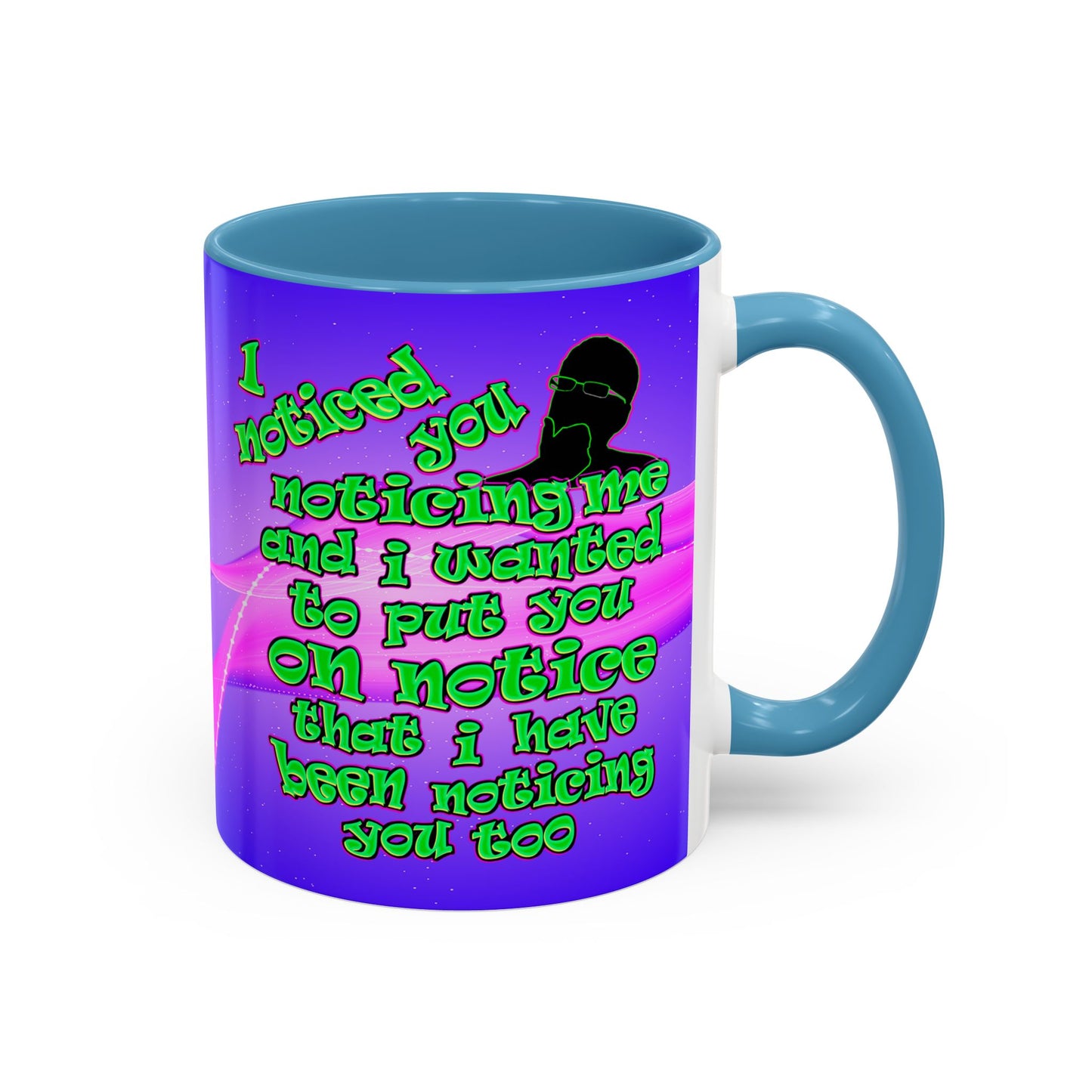 noticed you noticing - Accent Mug (purple-pink wave)