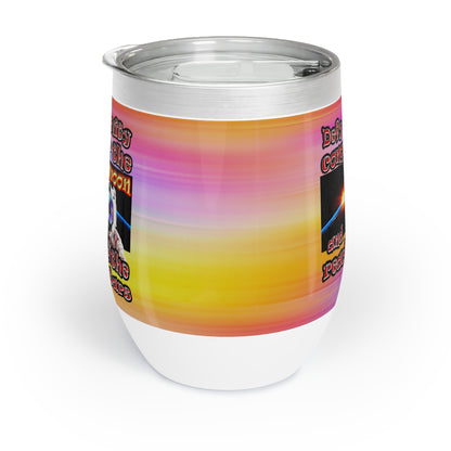 defy conquer reach - Chill Wine Tumbler (color blur)