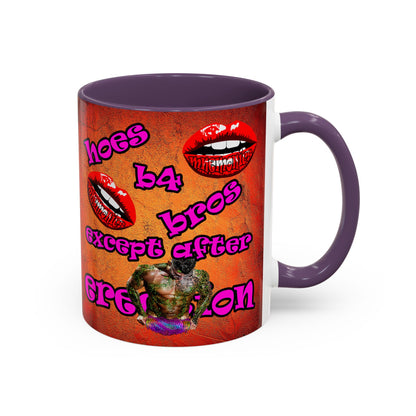 hoes b4 bros - Accent Mug (burnt orange)
