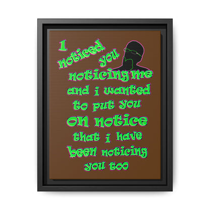 noticed you noticing - framed canvas art (brown)