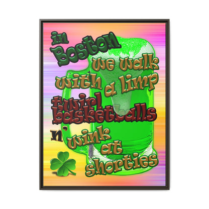 celtics logo - framed canvas art (color blur)