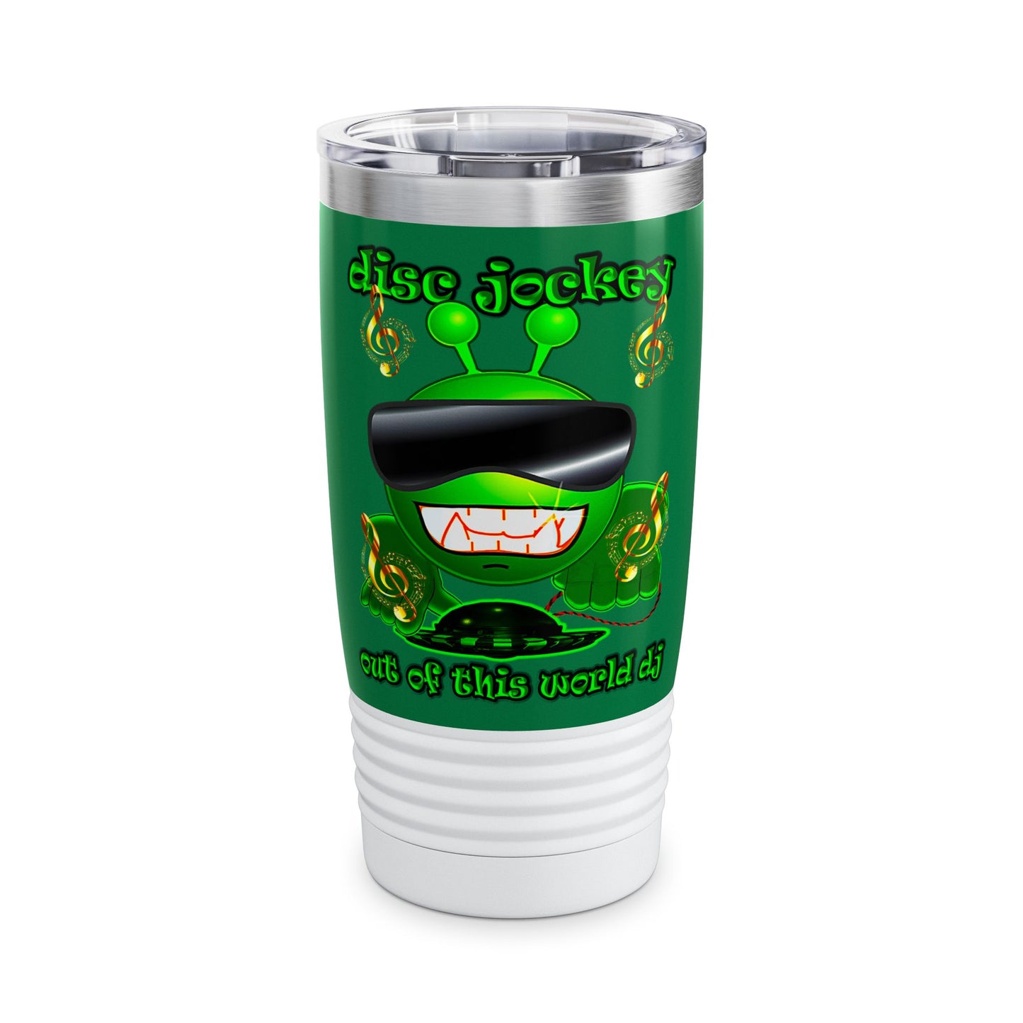 disc jockey - Ringneck Tumbler, 20oz (dark green)