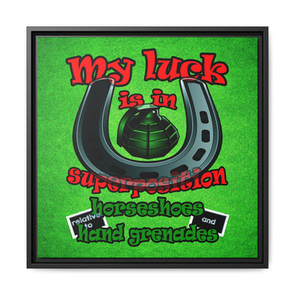 my luck - framed canvas art (green turf)