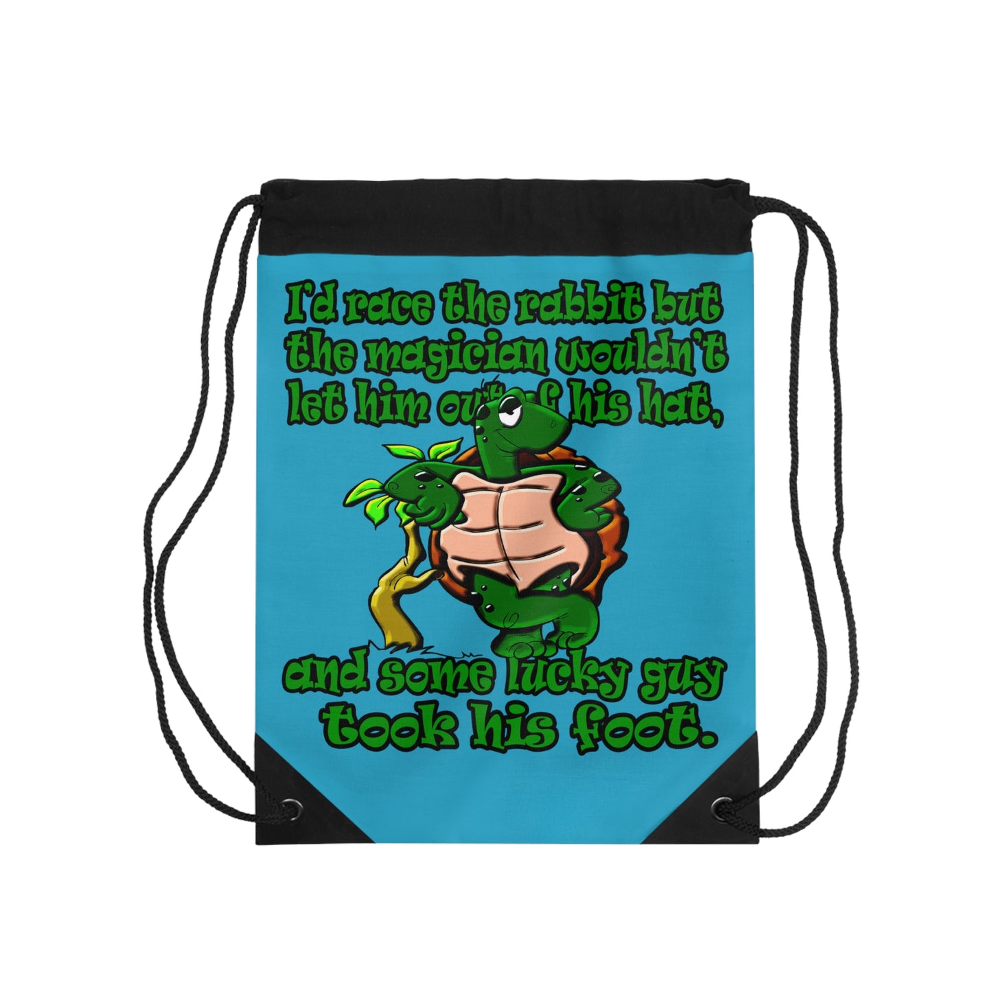 turtle race - Drawstring Bag (turquoise)
