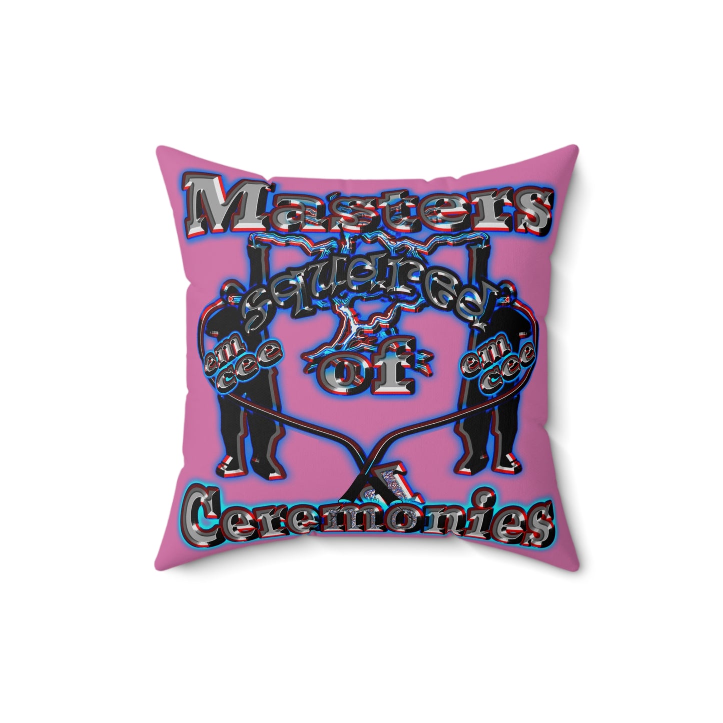 em cee squared - Spun Polyester Square Pillow - (light pink)