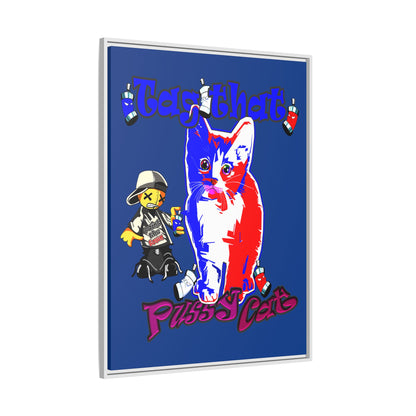 tag that - framed canvas art (dark blue)