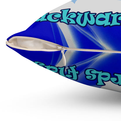 shoot for the stars - Spun Polyester Square Pillow - (blue-white wave)