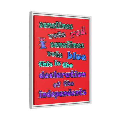declaration of the independents - framed canvas art (red)