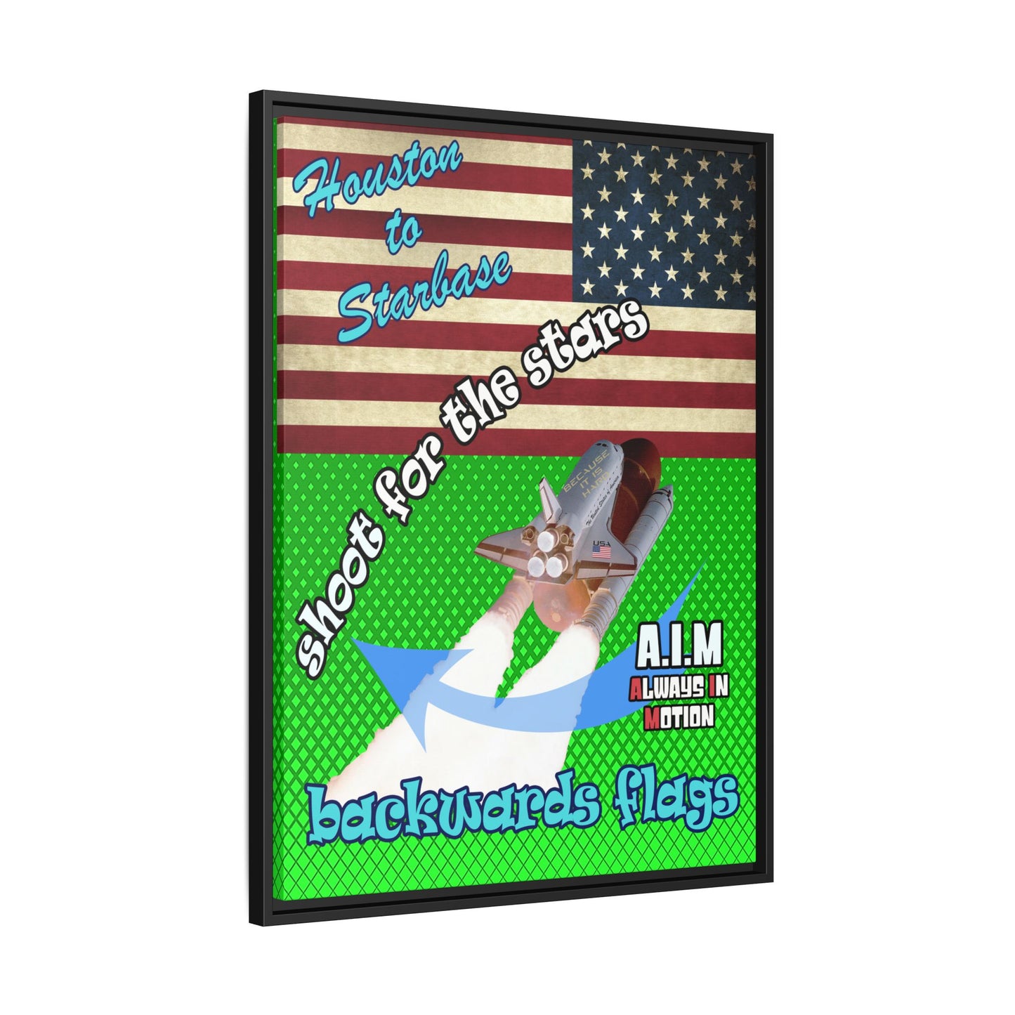 shoot for the stars - framed canvas art (logo green)