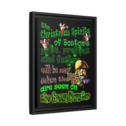 christmas spirits of boston - framed canvas art (black)