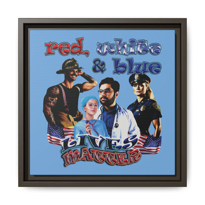 rw&b lives matter - framed canvas art (light blue)