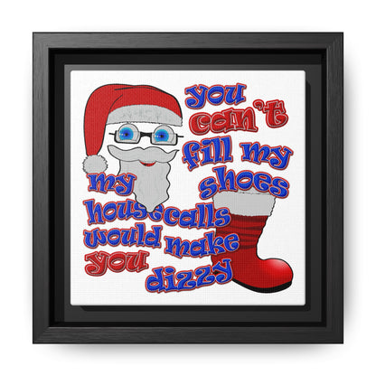 santa's shoes - framed canvas art (white)