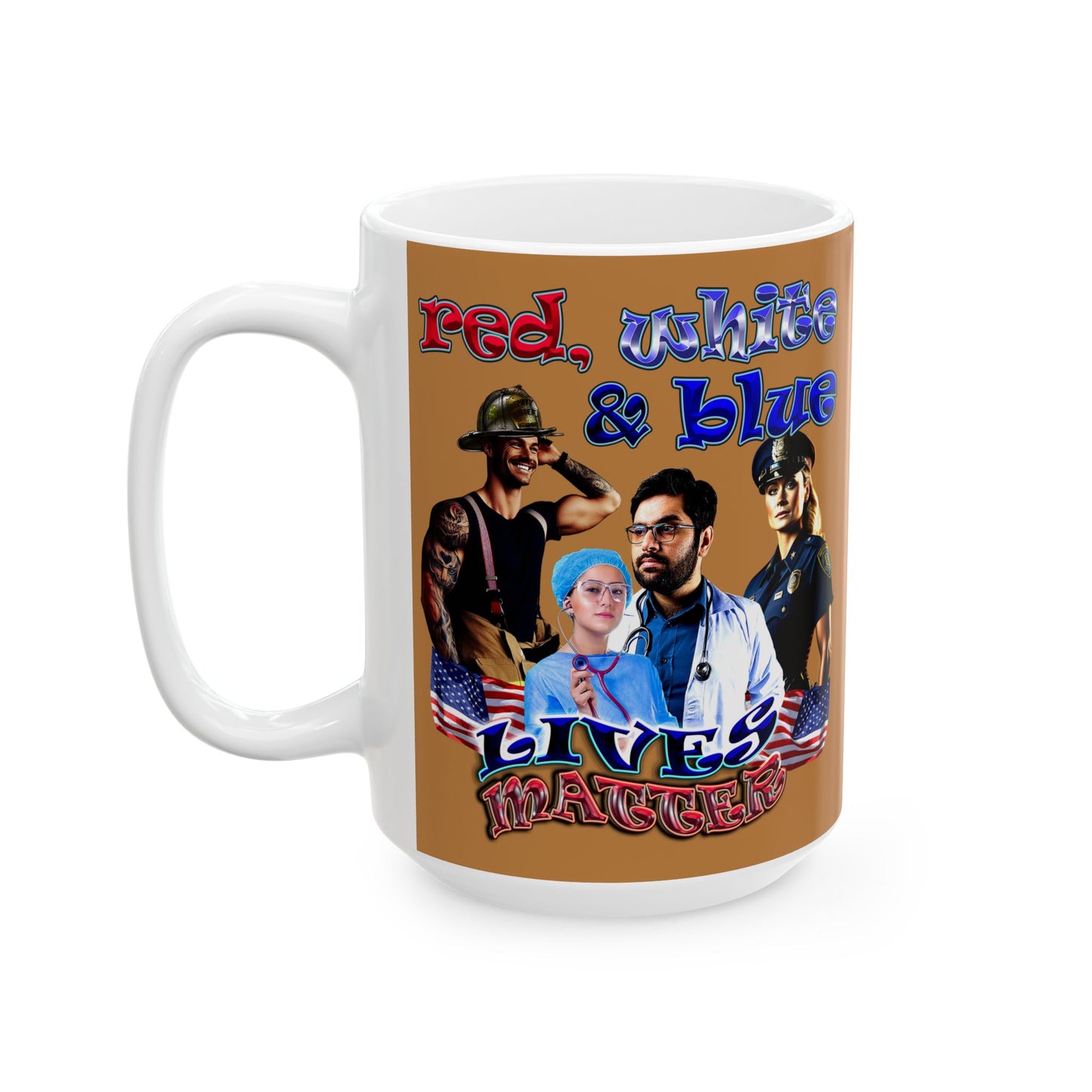 rw&b lives matter - White Mug (light brown)