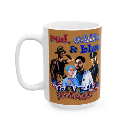rw&b lives matter - White Mug (light brown)