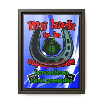 my luck - framed canvas art (blue-white wave)