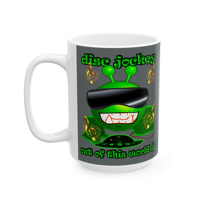 disc jockey - White Mug (dark grey)