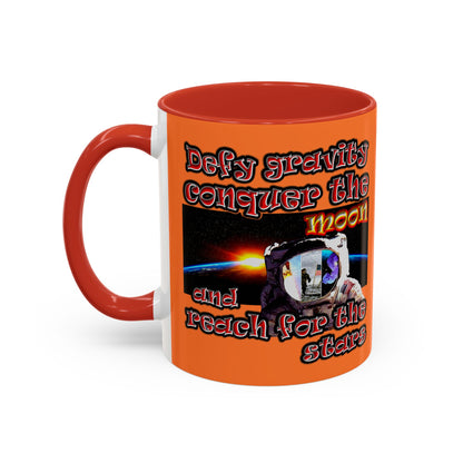 defy conquer reach - Accent Mug (crusta)