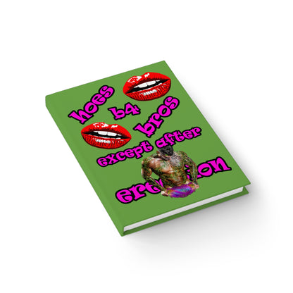 hoes b4 bros - journal-blank (green)