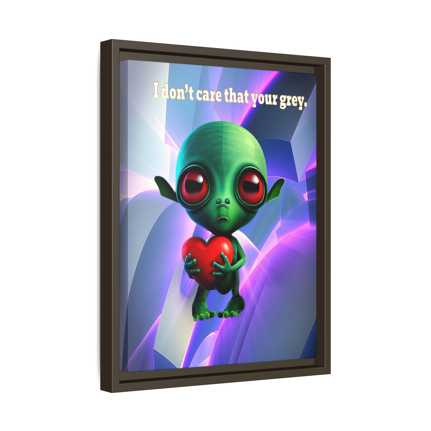 I don't care that your grey - framed canvas art (grey-pink wave)