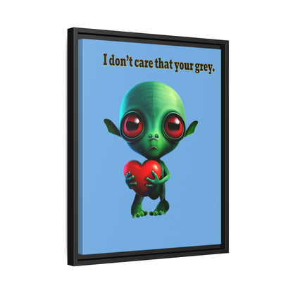 I don't care that your grey - framed canvas art (light blue)
