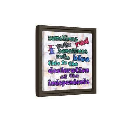 declaration of the independents - framed canvas art (white marble)