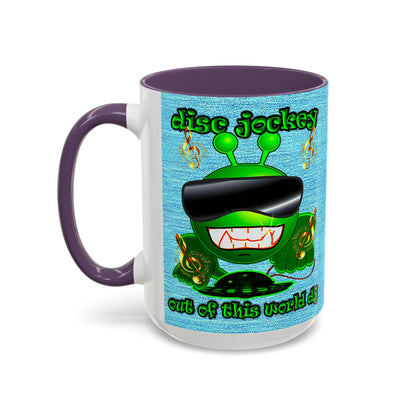 disc jockey - Accent Mug (faded dark blue)