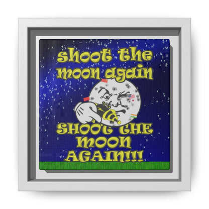 shoot the moon again - framed canvas art ('snoops' background)