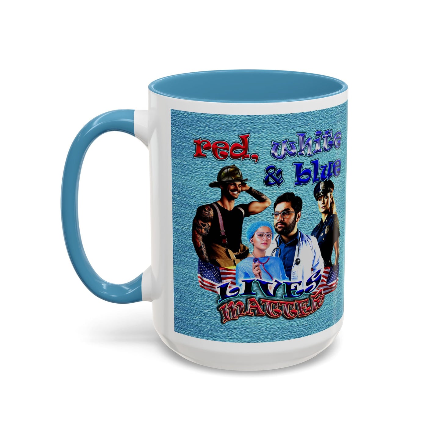 rw&b lives matter - Accent Mug (faded blue)