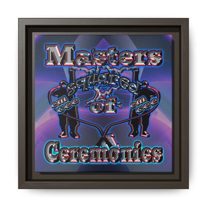 em cee squared - framed canvas art (grey-pink wave)