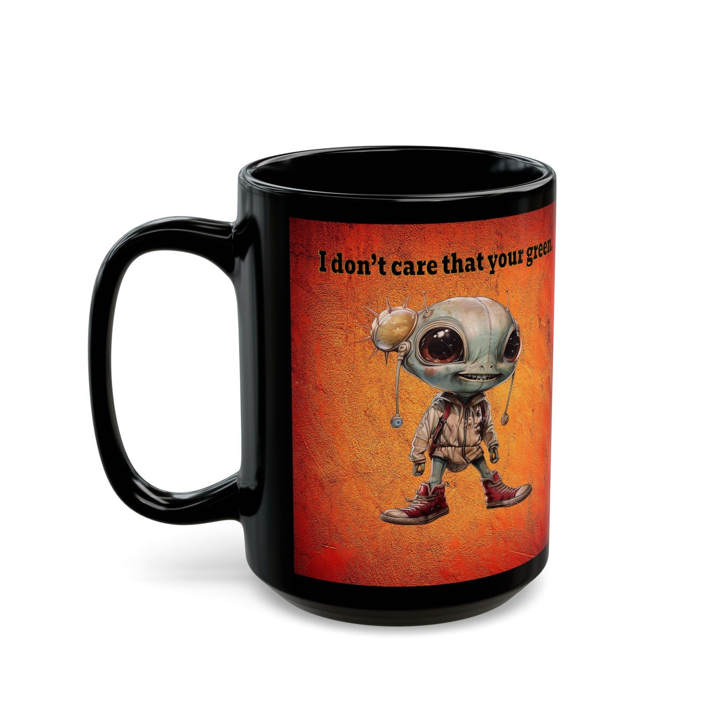 I don't care that your grey - Black Mug (burnt orange)