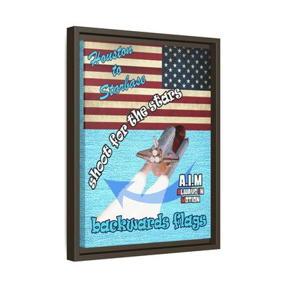 shoot for the stars - framed canvas art (faded blue)