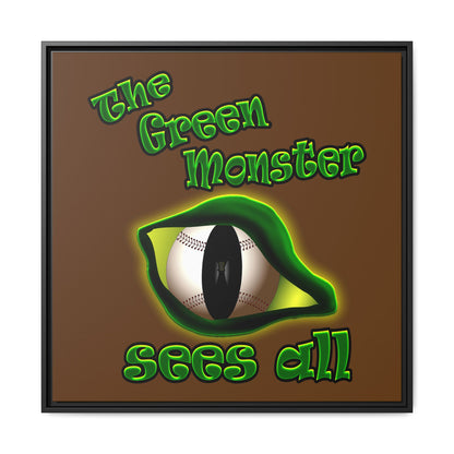 green monster - framed canvas art (brown)