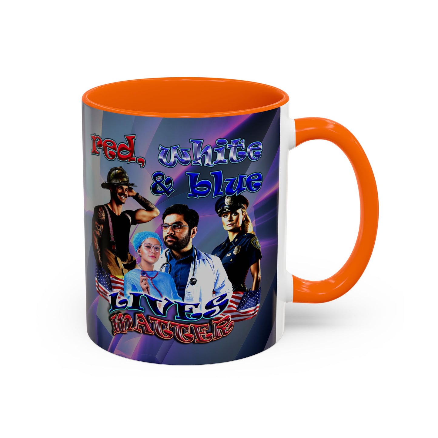 rw&b lives matter - Accent Mug (grey-pink wave)