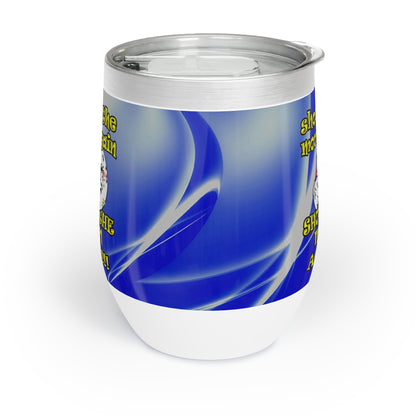 shoot the moon again - Chill Wine Tumbler (blue-white wave)