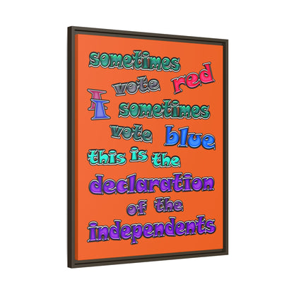 declaration of the independents - framed canvas art (orange)