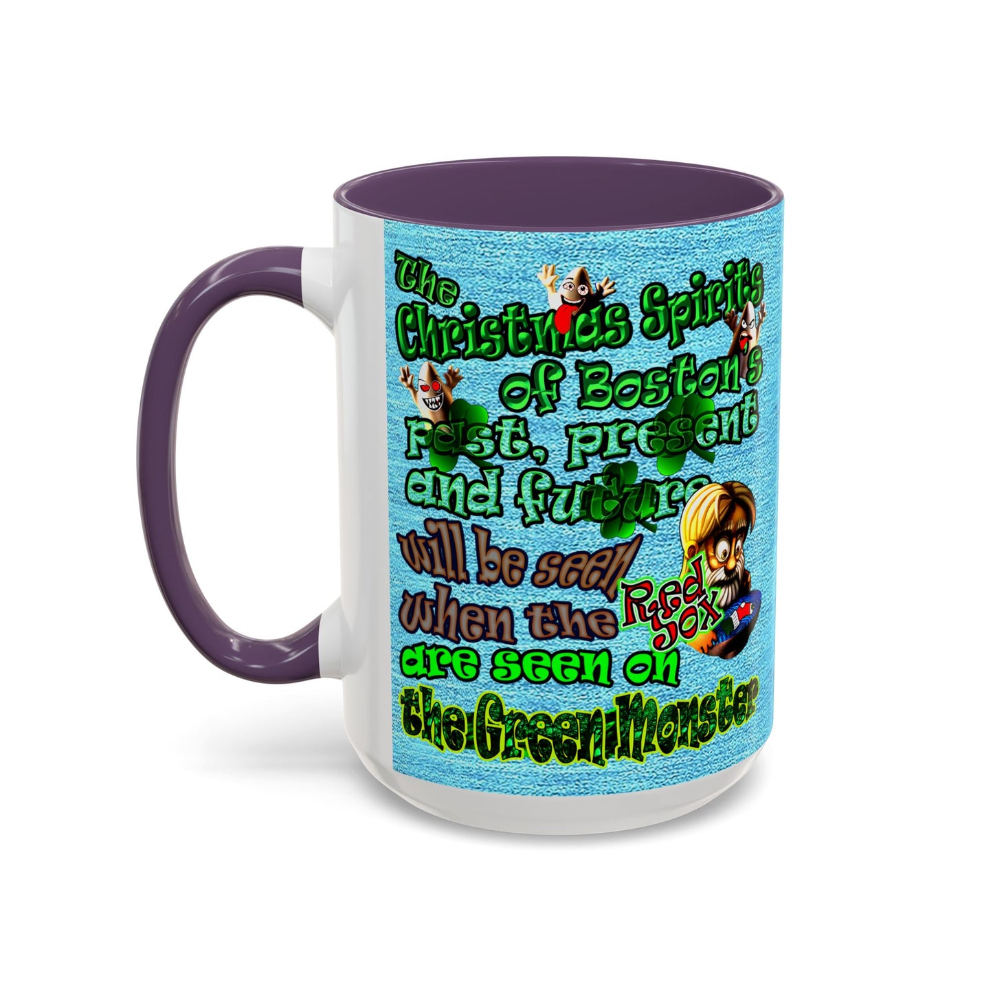 christmas spirits of boston - Accent Mug (faded blue)