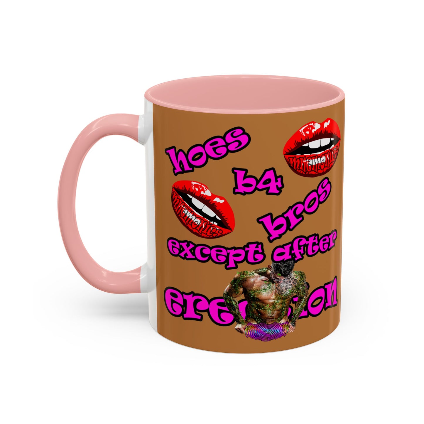 hoes b4 bros - Accent Mug (light brown)
