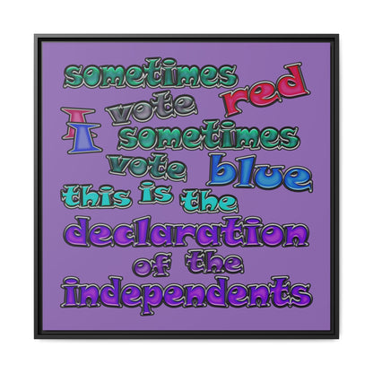 declaration of the independents - framed canvas art (light purple)