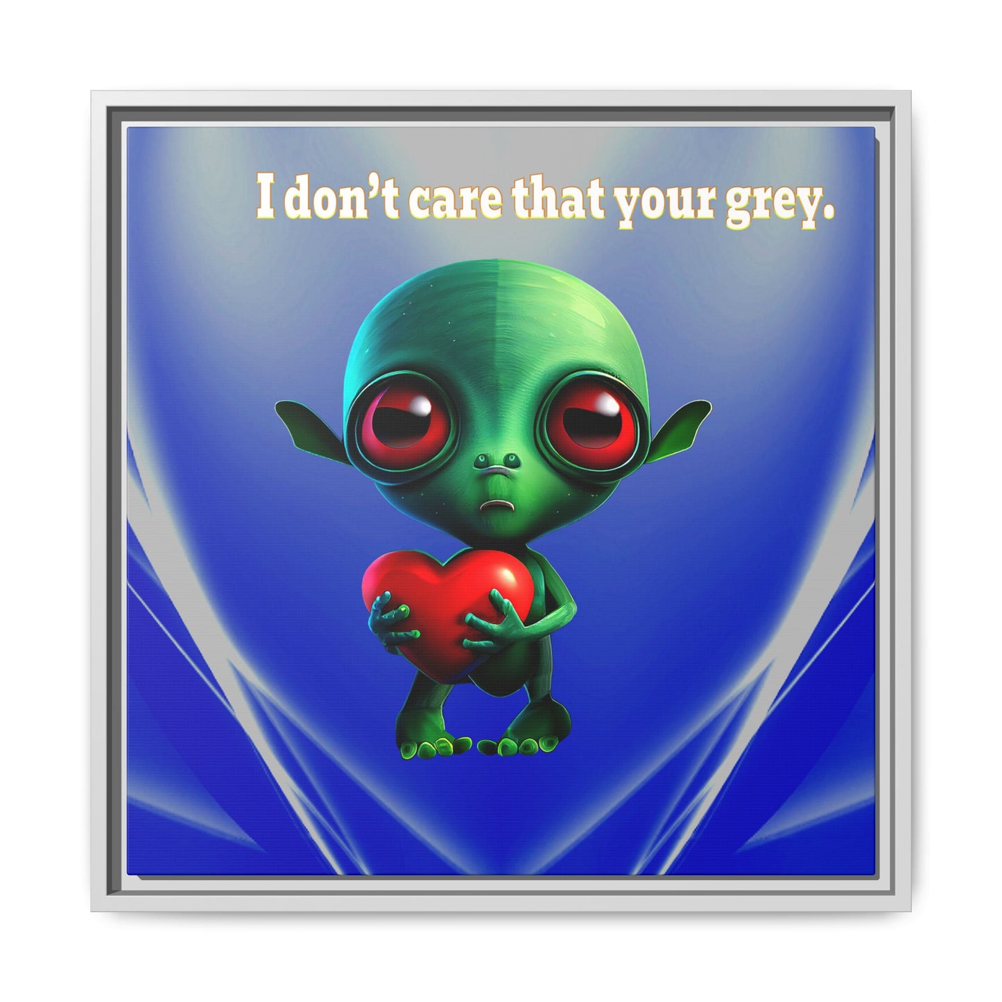 I don't care that your grey - framed canvas art (blue-white wave)