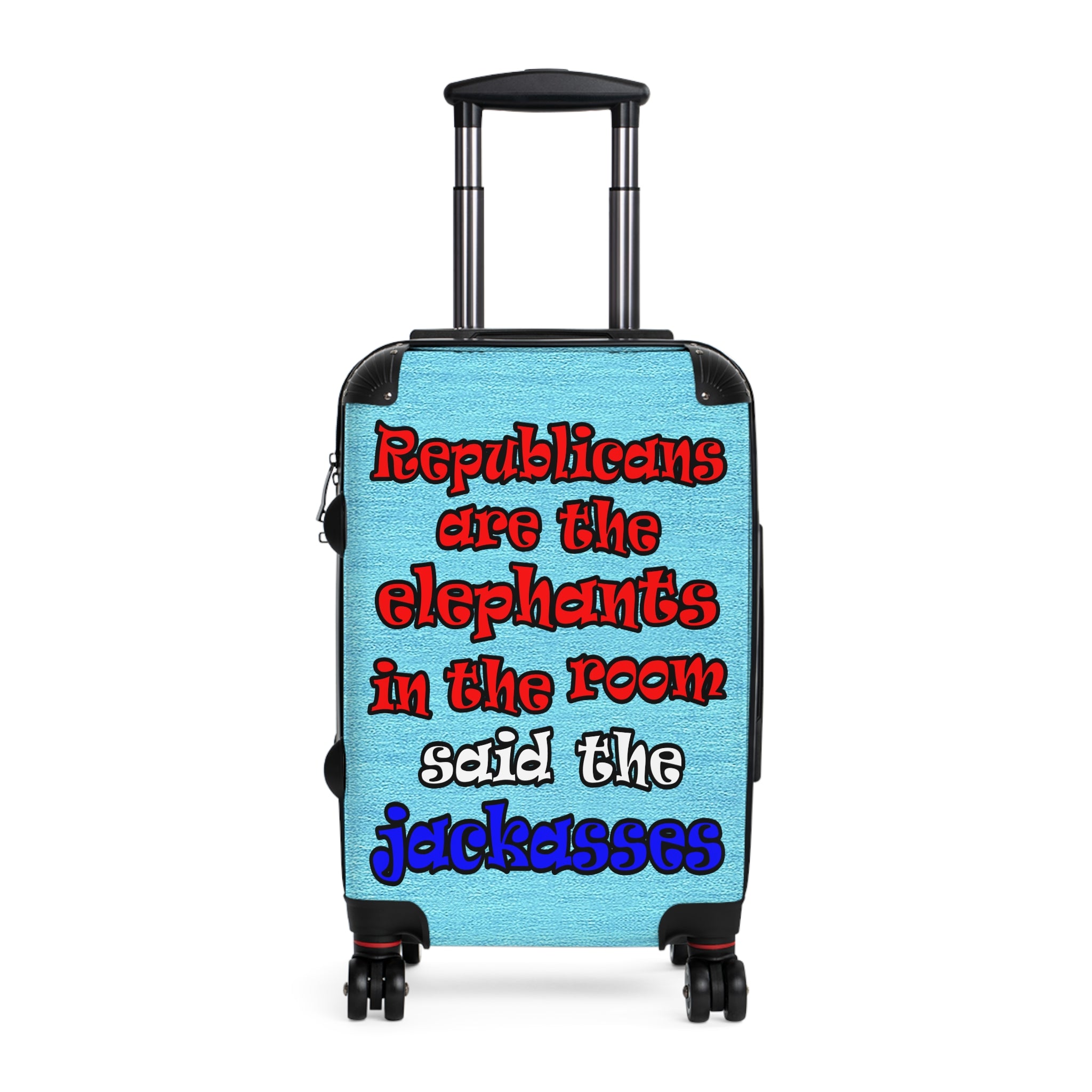 donkeys and elephants - Suitcase (faded blue)