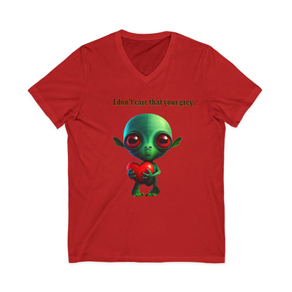 I don't care that your grey - Unisex Jersey Short Sleeve V-Neck Tee
