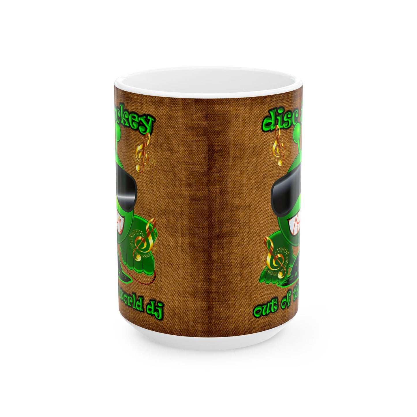 disc jockey - White Mug (brown papyrus)