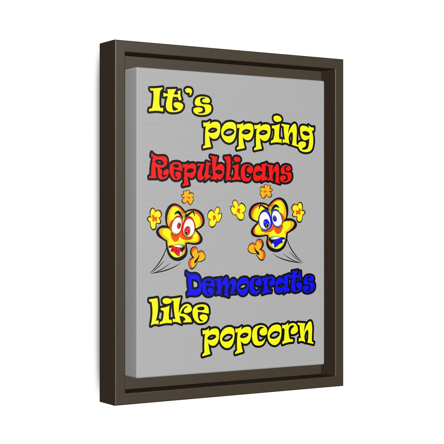 popping like popcorn - framed canvas art (light grey)
