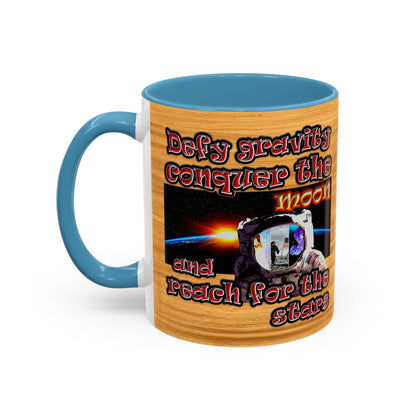 defy conquer reach - Accent Mug (butterscotch wood finish)