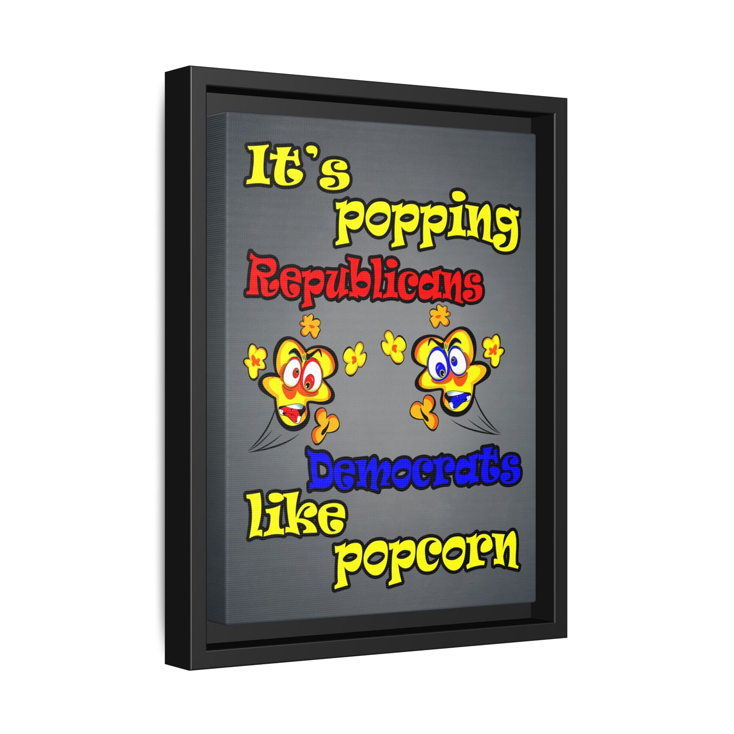 popping like popcorn - framed canvas art (grey-light grey)