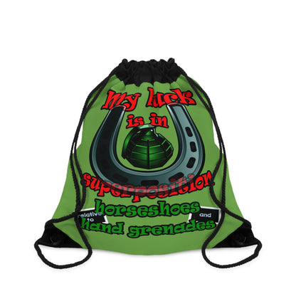my luck - Drawstring Bag (green)