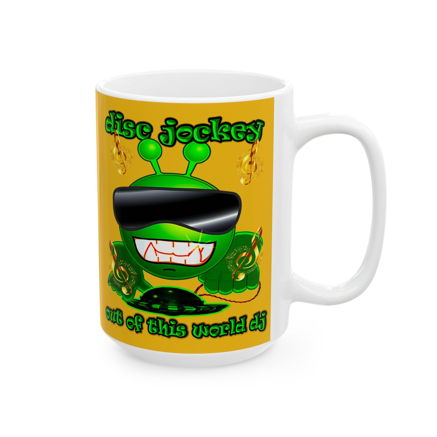 disc jockey - White Mug (yellow)