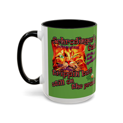 schrodinger's cat - Accent Mug (green)